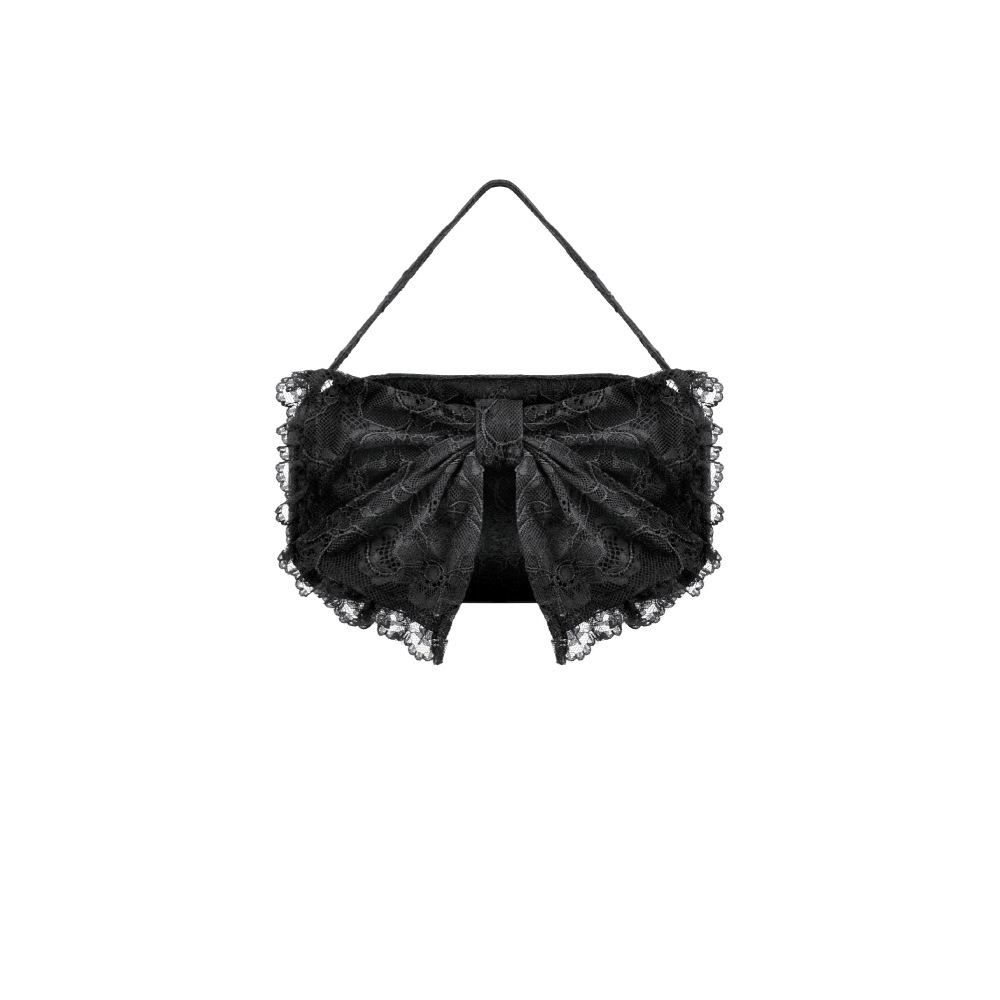 Dark in Love - Lace Bow Mini Handtas - Zwart